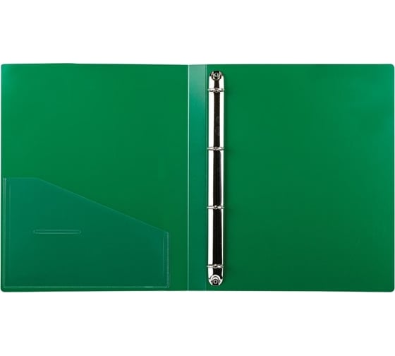 Папка на 4 кольцах BRAUBERG Extra ширина 25 мм, до 170 листов, зеленая, 0.7 мм 270546