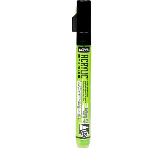 Маркер акриловый PEBEO Acrylic Marker 1.2 мм, перо круглое, 6 шт. 201424 (205724) светло-зеленый 470184