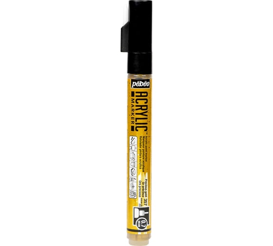 Маркер акриловый PEBEO Acrylic Marker 0.7 мм, перо круглое, 6 шт. 201357 (205657) Под золото мерцающий 470176