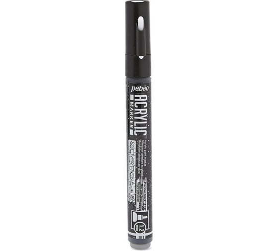 Маркер акриловый PEBEO Acrylic Marker 1.2 мм, перо круглое, 6 шт. 201455 (205755) черный мерцающий 470198