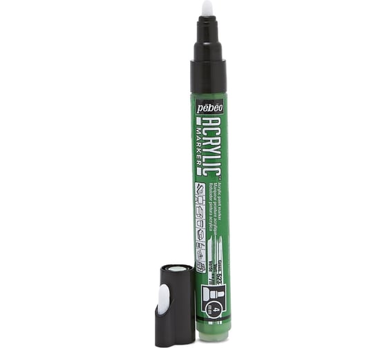 Маркер акриловый PEBEO Acrylic Marker №1, 4 мм, перо круглое, 6 шт. 201523 (205823) зеленый 470220