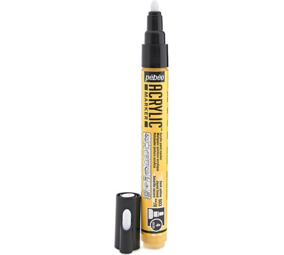 Маркер акриловый PEBEO Acrylic Marker №1, 4 мм, перо круглое, 6 шт. 201503 (205803) Желтый темный 470222