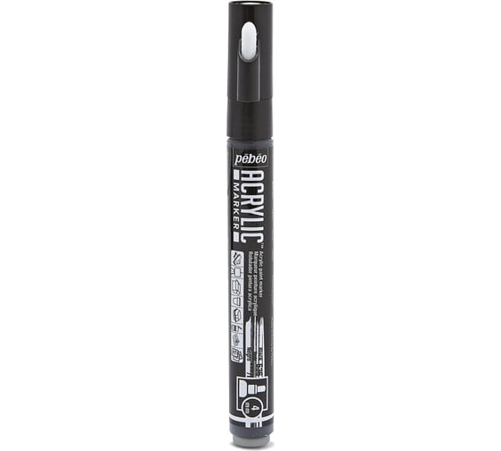 Маркер акриловый PEBEO Acrylic Marker №1, 4 мм, перо круглое, 6 шт. 201536 (205836) черный 470218