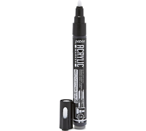 Маркер акриловый PEBEO Acrylic Marker №1, 4 мм, перо круглое, 6 шт. 201536 (205836) черный 470218
