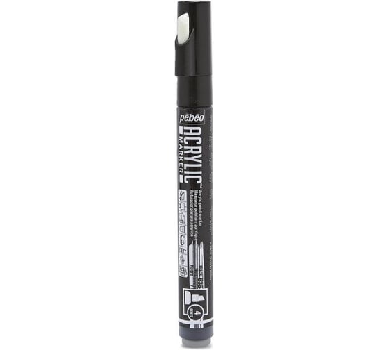 Маркер акриловый PEBEO Acrylic Marker №2, 4 мм, перо скошенное, 6 шт. 201636 (205936) черный 470208