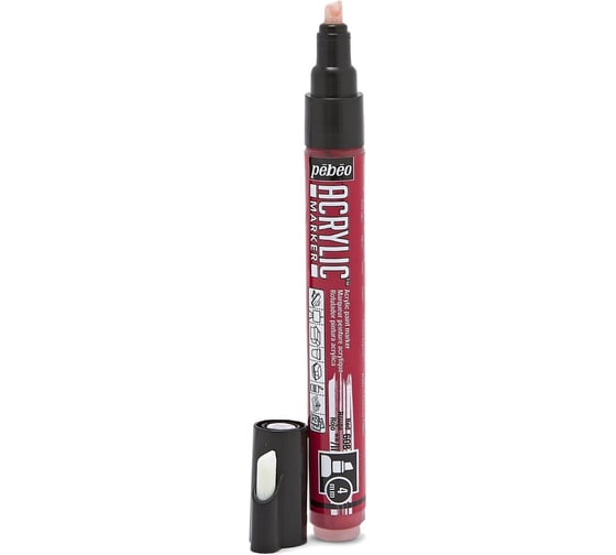 Маркер акриловый PEBEO Acrylic Marker №2, 4 мм, перо скошенное, 6 шт. 201608 (205908) красный 470209