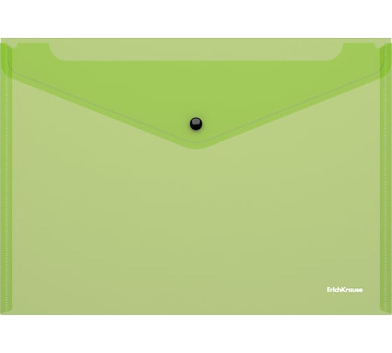 Пластиковая папка-конверт ErichKrause Fizzy Neon на кнопке, A4, ассорти 47044