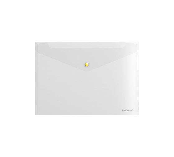 Пластиковая папка-конверт ErichKrause Glossy Clear на кнопке, A4 50205