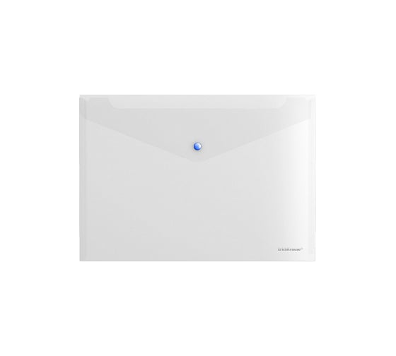 Пластиковая папка-конверт ErichKrause Glossy Clear на кнопке, A4 50205