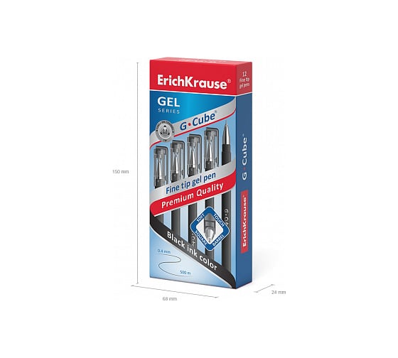 Гелевая ручка ErichKrause G-Cube, черный 46447