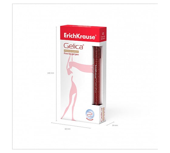 Гелевая ручка ErichKrause Gelica, красный 45473