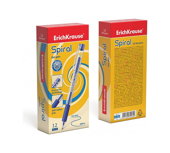 Гелевая ручка ErichKrause Spiral, синий 48177