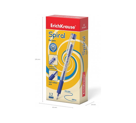 Гелевая ручка ErichKrause Spiral, синий 48177