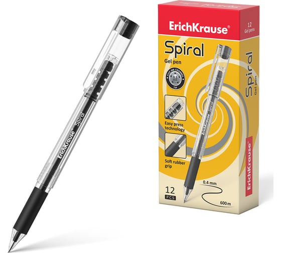 Гелевая ручка ErichKrause Spiral, черный 48178 1