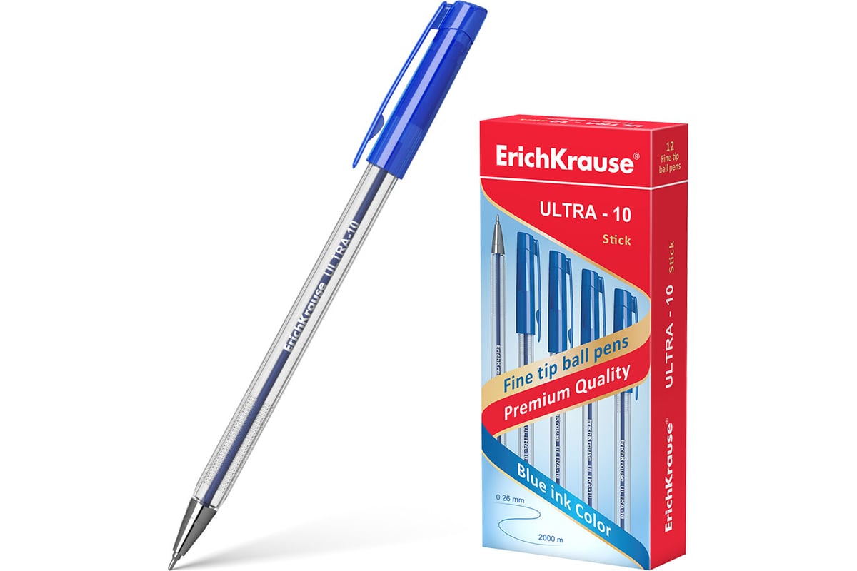 Шариковая ручка ErichKrause ULTRA-10, синий 13873 - выгодная цена ...