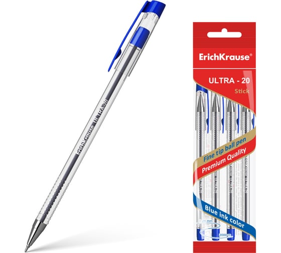 Шариковая ручка ErichKrause ULTRA-20, синий 46782