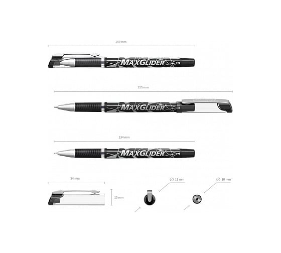 Шариковая ручка ErichKrause MaxGlider, черный 45214