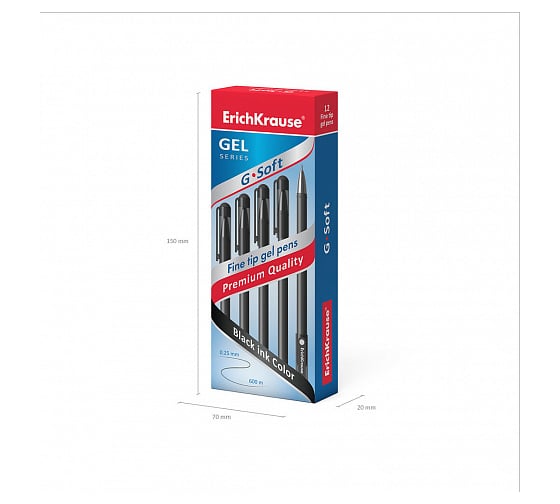 Гелевая ручка ErichKrause G-Soft, черный 39207