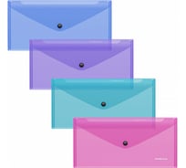 Пластиковая папка-конверт ErichKrause Glossy Vivid на кнопке, ассорти 47123