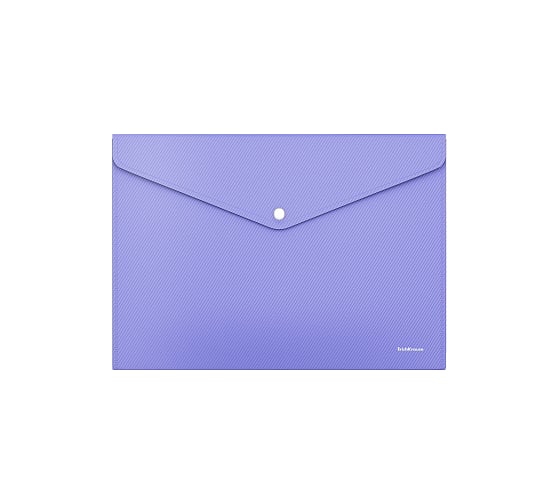 Пластиковая папка-конверт ErichKrause Diagonal Pastel на кнопке, A4, ассорти 50322