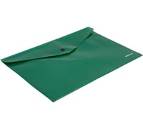 Пластиковая папка-конверт ErichKrause Fizzy Classic на кнопке, А4, зеленый, 50178
