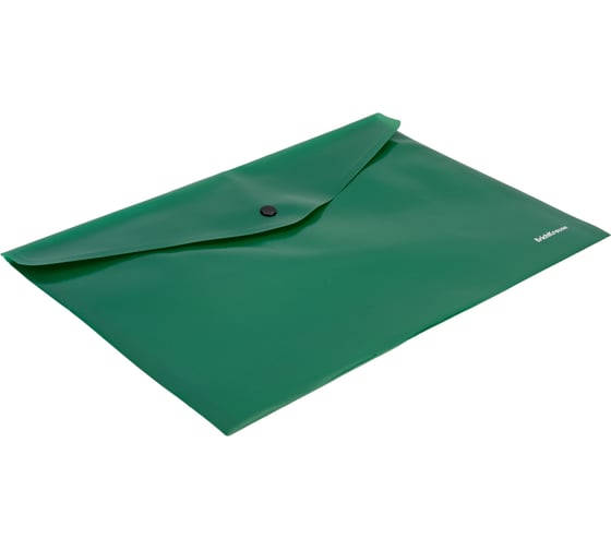 Пластиковая папка-конверт ErichKrause Fizzy Classic на кнопке, А4, зеленый, 50178
