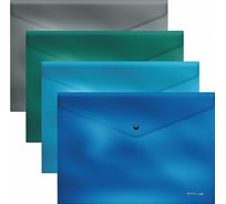 Пластиковая папка-конверт ErichKrause Glossy Ice Metallic на кнопке, A4, ассорти 50319