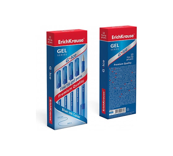 Гелевая ручка ErichKrause G-Ice, синий 39003