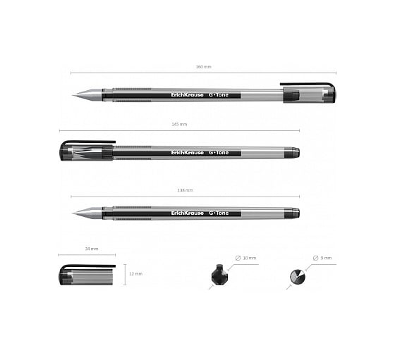 Гелевая ручка ErichKrause G-Tone, черный 17810