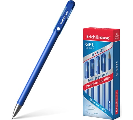 Гелевая ручка ErichKrause G-Soft, синий 39206