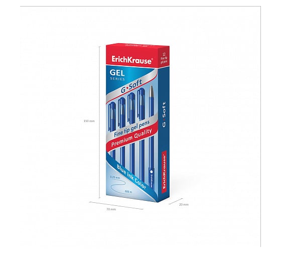 Гелевая ручка ErichKrause G-Soft, синий 39206