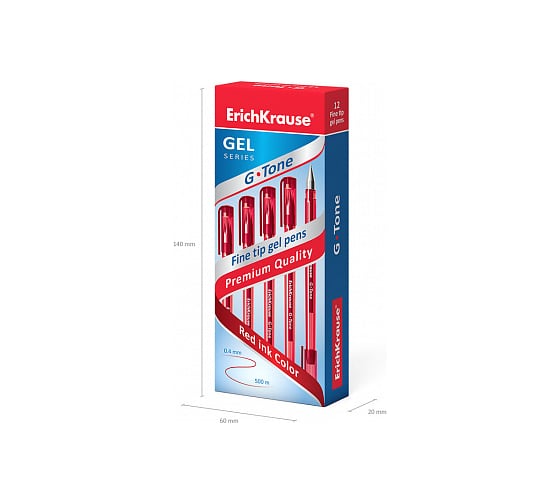 Гелевая ручка ErichKrause G-Tone, красный 17811