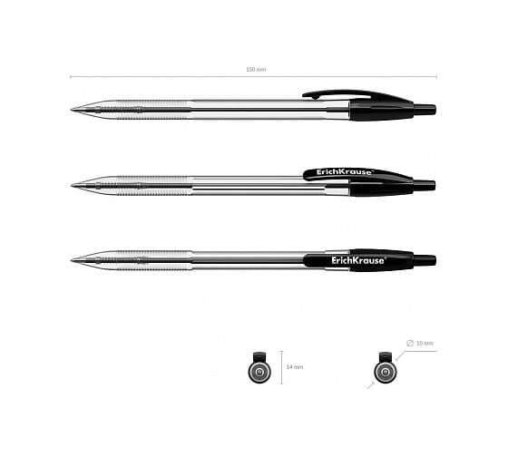 Автоматическая шариковая ручка ErichKrause R-301 Classic Matic 1.0, черный 46757