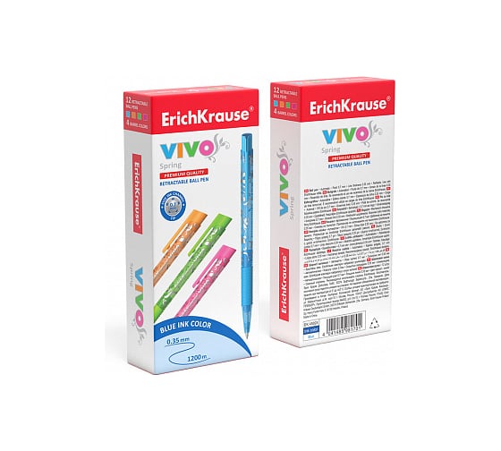 Автоматическая шариковая ручка ErichKrause VIVO Spring, синий 45024