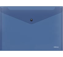 Пластиковая папка-конверт ErichKrause Glossy Classic на кнопке, A4, синий 50260