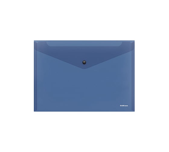 Пластиковая папка-конверт ErichKrause Glossy Classic на кнопке, A4, синий 50260 1