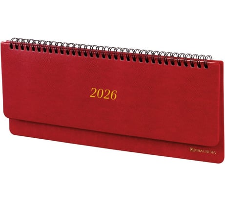 Планинг датированный 2026 BRAUBERG 305x140мм, Iguana, под кожу, красный, 117225