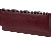 Планинг датированный 2026 BRAUBERG 305x140мм, Imperial, под кожу, бордовый, 117227