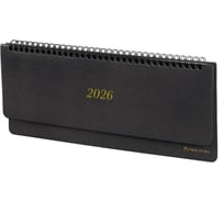 Планинг датированный 2026 BRAUBERG 305x140мм, Iguana, под кожу, черный, 117224