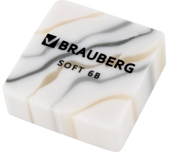 Ластики BRAUBERG MARBLE, 34x34x11 мм, квадратные, блистер 272735