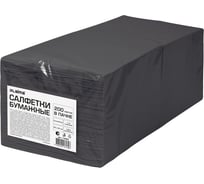 Салфетки бумажные 2-х слойные LAIMA 33x33 см, 200 штук в упаковке, 1/4 сложение, черные, код 116660