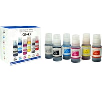 Чернила NV Print NVP GI-43 для принтеров Canon Pixma G540, G640, набор 6 цветов по 100 мл совместимые NV-GI43-6100