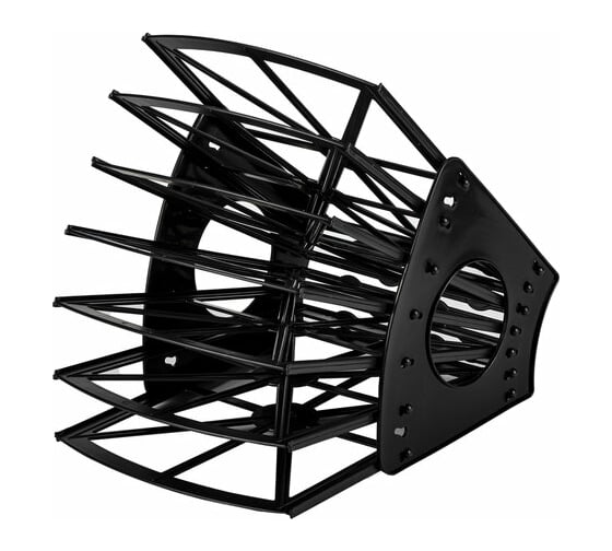 Веерный лоток для бумаг BRAUBERG Advanced 7-ми секционный, 6 отделений, сетчатый, черный 237944