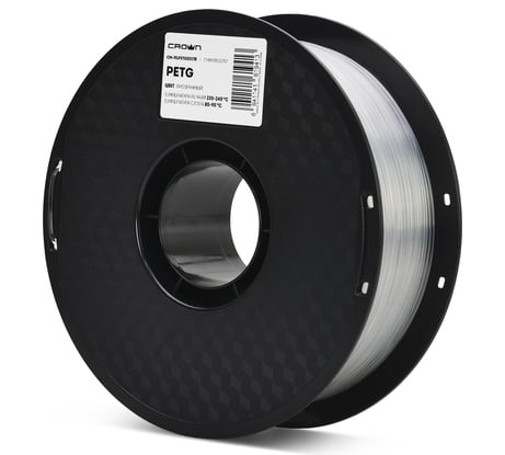 Филамент Crown CM-FILPETG025TR PETG 1.75 1кг прозрачный CM000003752