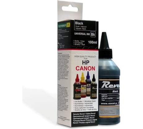 Чернила для Hp canon РЕВКОЛ Revcol Black Dye в картоне 100 мл 128793