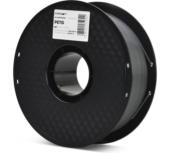 Филамент Crown CM-FILPETG023DG PETG 1.75 1кг темно серый CM000003750 1