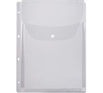 Папка-файл перфорированная ОФИСМАГ А4, объемная до 250 листов, КОМПЛЕКТ 10 шт., КЛАПАН С КНОПКОЙ, 180 мкм, ДПС, 2308 225413