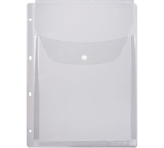 Папка-файл перфорированная ОФИСМАГ А4, объемная до 250 листов, КОМПЛЕКТ 10 шт., КЛАПАН С КНОПКОЙ, 180 мкм, ДПС, 2308 225413 1