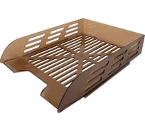 Лоток горизонтальный для бумаг BRAUBERG ECO, 330x245x65 мм, сетчатый, дымчатый, 239012