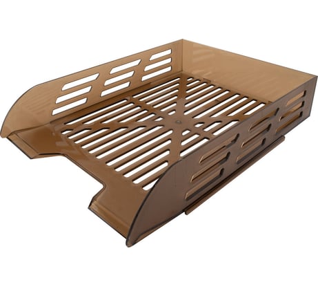 Лоток горизонтальный для бумаг BRAUBERG ECO, 330x245x65 мм, сетчатый, дымчатый, 239012